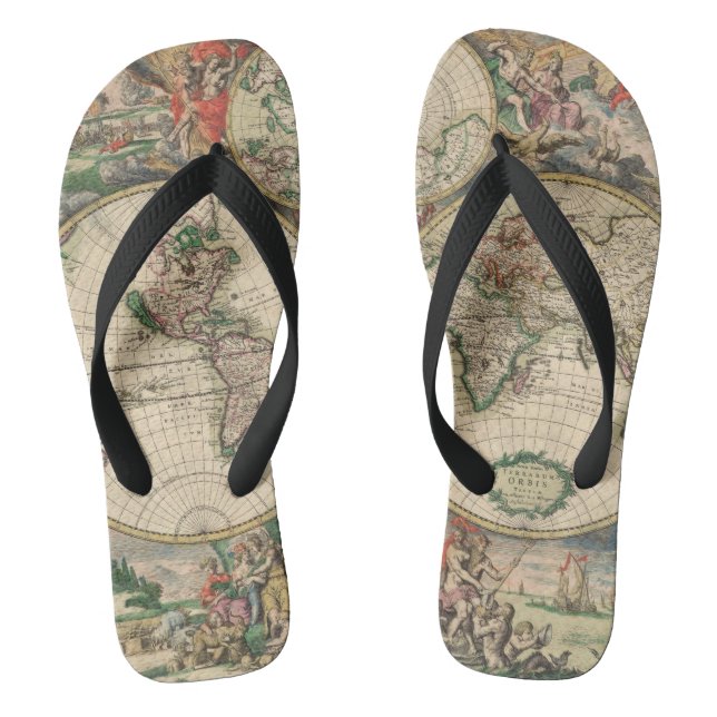 Antike Weltkarte Flip Flops (Fußbett)