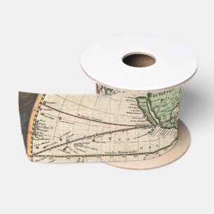 Antike Weltkarte in zwei Hemisphären Satinband