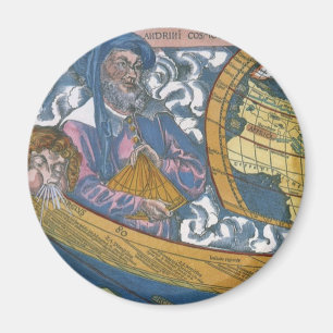 Antike Weltkarte mit Claudius Ptolemäus, 1507 Magnet