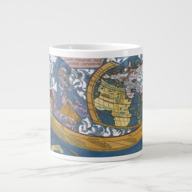 Antike Weltkarte mit Claudius Ptolemy, 1507 Jumbo-Tasse (Vorderseite)
