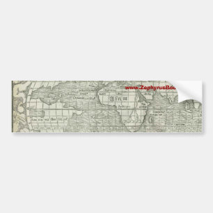 Antike Weltkarte - mittleres 1500's - Sebastian Autoaufkleber