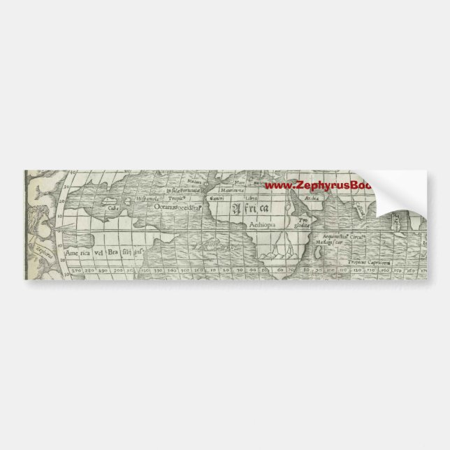Antike Weltkarte - mittleres 1500's - Sebastian Autoaufkleber (Vorne)