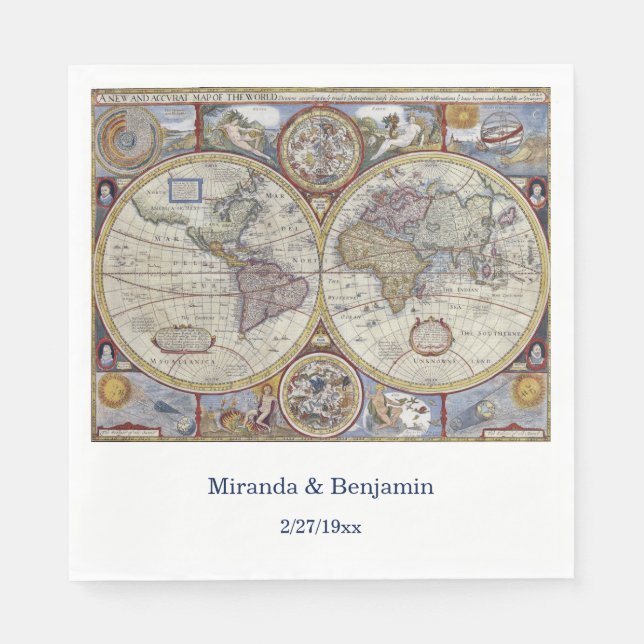 Antike Weltkarte Nr. 3 Serviette (Vorderseite)