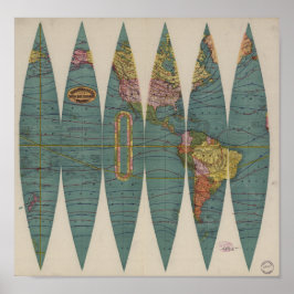 Antike Weltkarte Rand McNally 1891 Poster