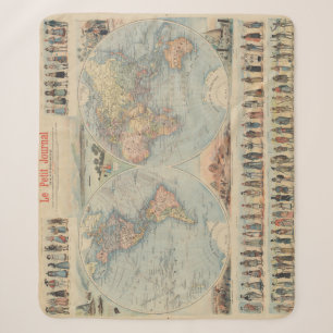 Antike Weltkarte Sherpadecke