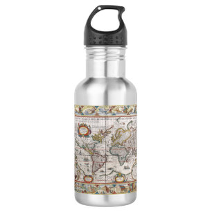 Antike Weltkarte Trinkflasche