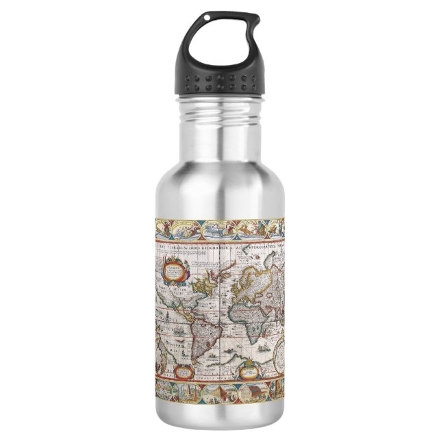 Antike Weltkarte Trinkflasche (Vorderseite)