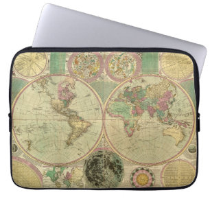 Antike Weltkarte von Carington Bowles, ca. 1780 Laptopschutzhülle