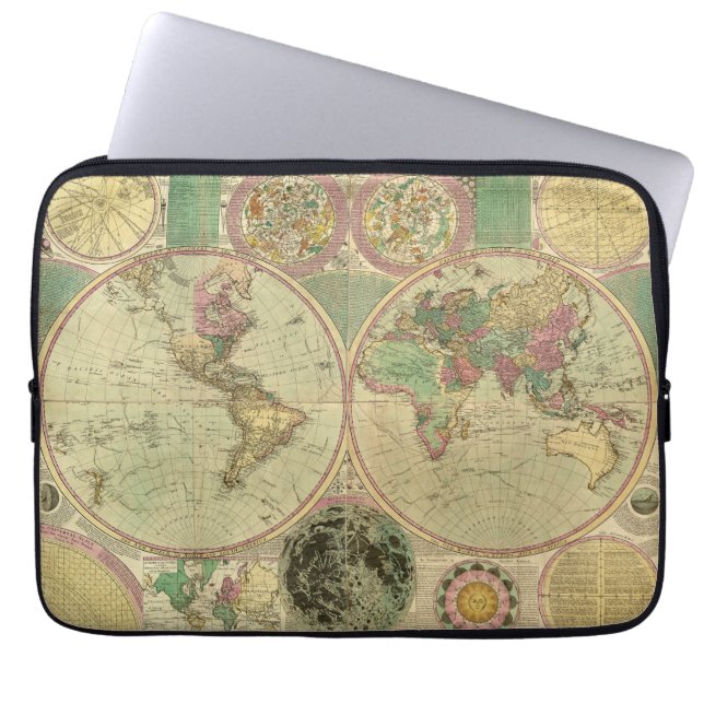 Antike Weltkarte von Carington Bowles, ca. 1780 Laptopschutzhülle (Vorderseite)