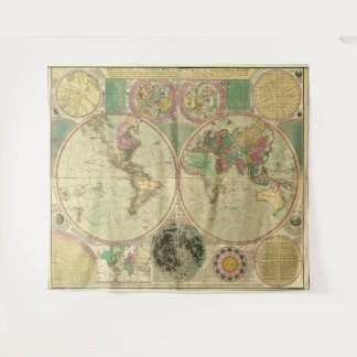 Antike Weltkarte von Carington Bowles, ca. 1780 Wandteppich