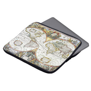 Antike Weltkarte von Hendrik Hondius, 1630 Laptopschutzhülle