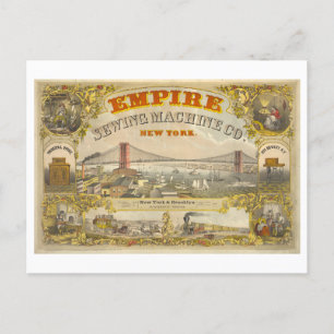 Antike Werbung für Empire-Nähmaschinen Postkarte