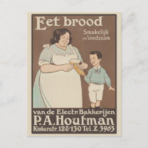 Antike Werbung für holländisches Brot Postkarte
