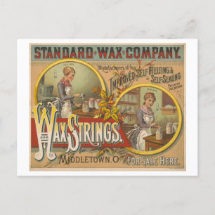 Antike Werbung für Standard Wax Strings Postkarte