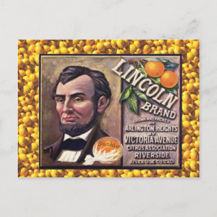 Antike Werbung, Lincoln Marken Orangen Postkarte