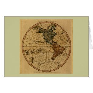 Antike Western-Hemisphäre-Karte 1786 Williams