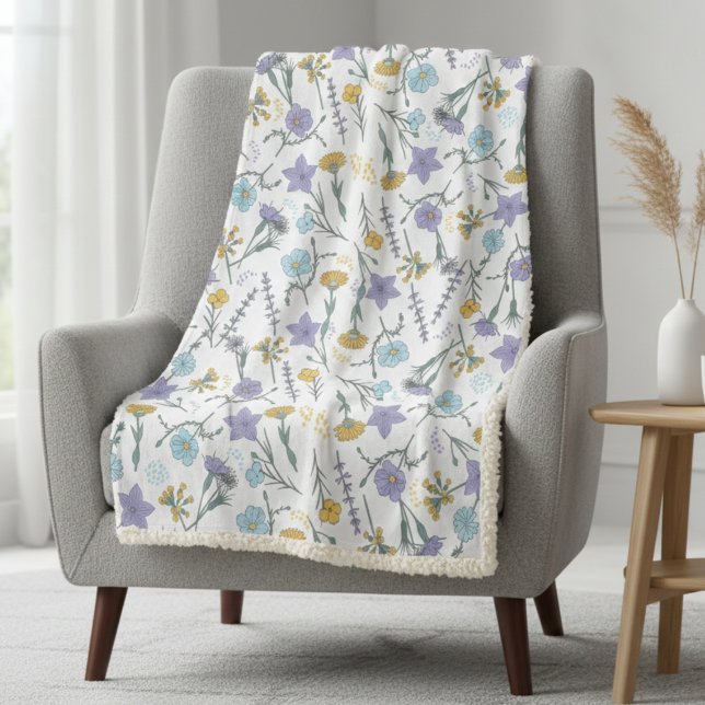 Antike Wildblume Fleecedecke (Von Creator hochgeladen)