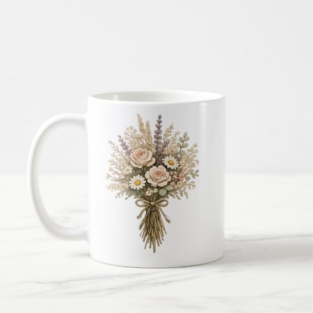 Antike Wildblumenbouquet Kaffeetasse (Links)