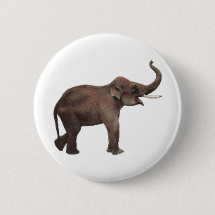 Antike wilde Tiere, Glück Asiatische Elefanten Button