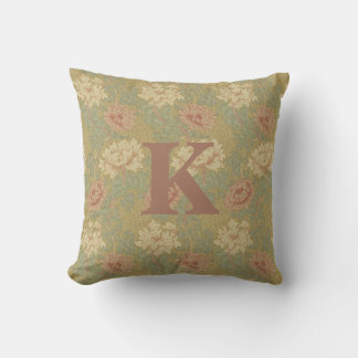 Antike William Morris Blaue Rost-Chrysantheme Kissen