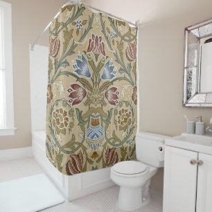 Antike William Morris Brokat-Symmetrie Blumenmuste Duschvorhang