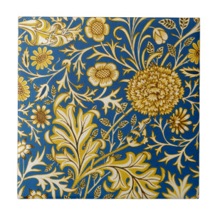 Antike William Morris Cherwell Blue Blumenkunst Fliese