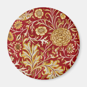Antike William Morris Cherwell rote Blumengestaltu Magnet