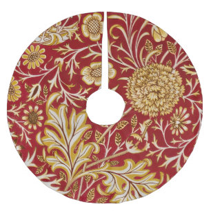 Antike William Morris Cherwell rote Blumengestaltu Polyester Weihnachtsbaumdecke