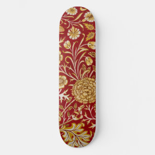 Antike William Morris Cherwell rote Blumengestaltu Skateboard