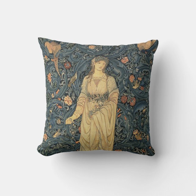 Antike William Morris-Flora Kissen (Vorderseite)