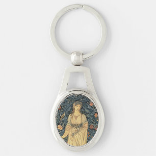 Antike William Morris-Flora Schlüsselanhänger