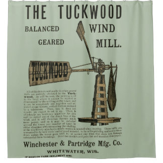 Antike Windmühle Das Tuckwood Whitewater Wis 1889 Duschvorhang