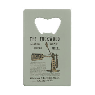 Antike Windmühle Das Tuckwood Whitewater Wis 1889 Geldbeutel Flaschenöffner