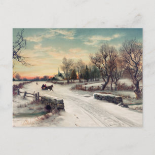 Antike Winterpostkarte Postkarte