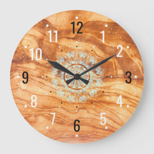 Antike Wohngestaltung aus Holz - Wohnzimmer Große Wanduhr