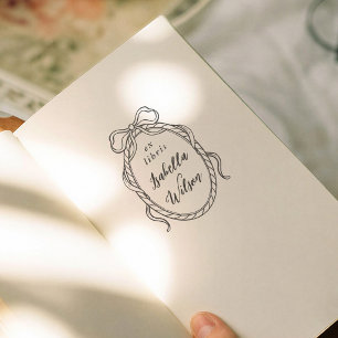 Antike wunderliche Bogen Kalligrafie Ex Libris Buc Permastempel