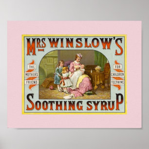 Antike Zahnungshilfe Mrs. Winslow's 1845 Poster