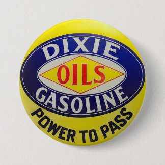 Antike Zapfsäule Dixie Öle Benzin Hot Rod Ära Button