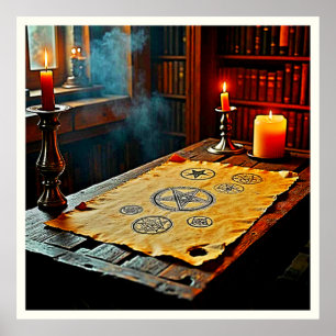 Antike Zauber auf einem Mystischen Scroll Poster