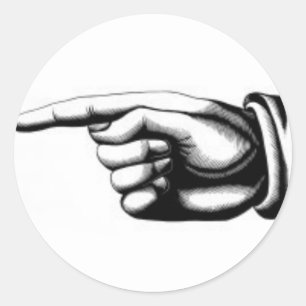 Antike zeigende Hand 2 Runder Aufkleber