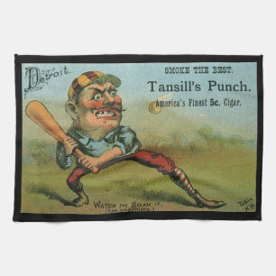 Antike Zigarrenetikett, Sports Baseball Tansill Pu Geschirrtuch