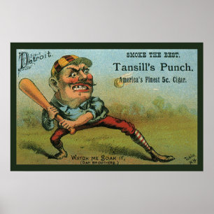 Antike Zigarrenetikett, Sports Baseball Tansill Pu Poster