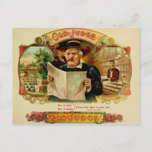 Antike Zigarrenkistchen-Etikette Postkarte