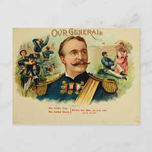 Antike Zigarrenkistchen-Etikette Postkarte