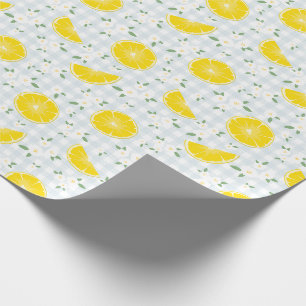 Antike Zitronen und Blumenmuster Geschenkpapier
