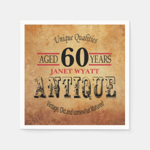 Antiken-60. Geburtstags-Entwurf Serviette
