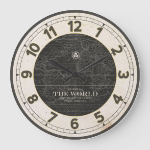 ANTIKER ATLAS WELTKARTE GROßE WANDUHR