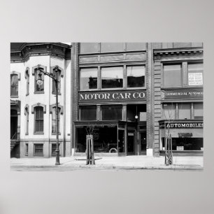 Antiker Auto-Vertragshändler, frühe 1900s Poster