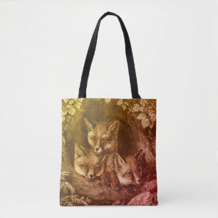 Antiker Babyfuchs im Wald Tasche