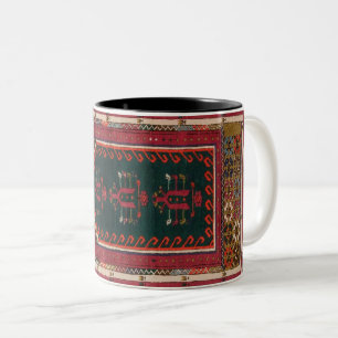Antiker blauer türkischer Perserteppich zwei-tönig Zweifarbige Tasse